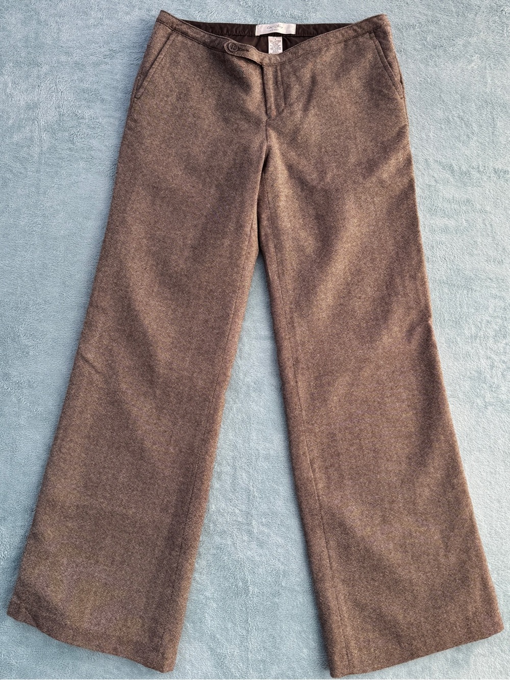 Vintage Old Navy Brown Wide-Leg Wool-Blend Polyester Lined Pants size Women’s 4